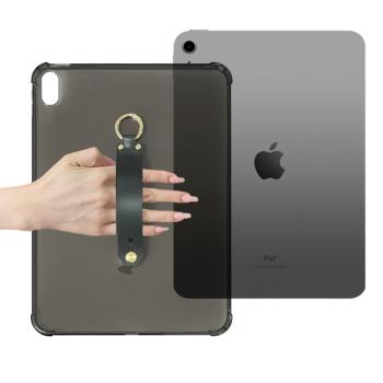 適用iPad第10代平板手持軟套 22iPadPro11卡手腕帶保護殼 蘋果Air5 10.9英寸平板電腦手腕帶防摔殼手托透黑色