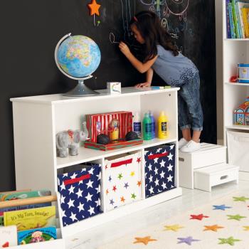 豆米寶貝兒童書柜格子柜書架落地組合收納玩具柜子客廳儲物小矮柜