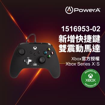 【PowerA台灣公司貨】|XBOX 官方授權|增強款有線遊戲手把(1516953-02) - 黑色