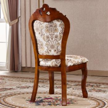 香格里拉家具 歐式餐椅實木餐椅新古典布藝餐椅美式書房書椅