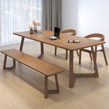 全實木餐桌北歐家用小戶型飯桌長方形餐桌椅餐廳家具簡約書桌長桌