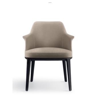 北歐實木餐椅家用現代簡約洽談椅咖啡廳休閑靠背椅輕奢高級感椅子