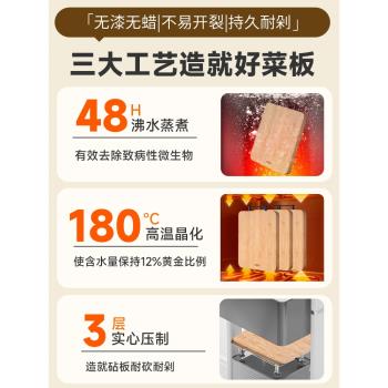 愛仕達菜板家用竹砧板切菜板案板廚房竹子搟面雙面面板加厚佔板