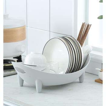 廚房置物架碗碟碗盤收納架瀝水架多功能家用放碗架碗筷收納盒碗柜