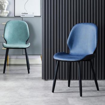 北歐風時尚簡單餐桌椅簡約現代家用餐椅科技布舒適靠背餐椅化妝椅