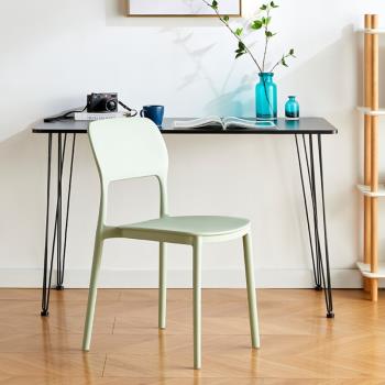 現代簡約創意北歐椅子餐廳家用塑料餐椅書桌電腦靠背洽談休閑椅