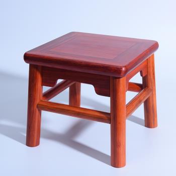 藝銘天下紅花梨富貴凳家用矮凳 釣魚簡易小馬扎凳 便攜迷你矮凳子