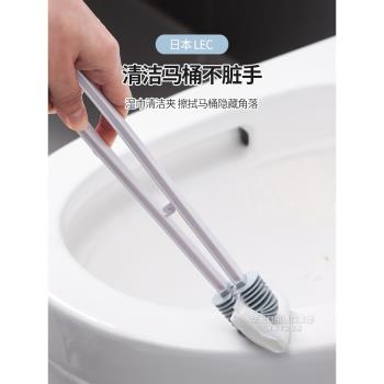 日本長柄矽膠刷濕巾蹲坑神器馬桶