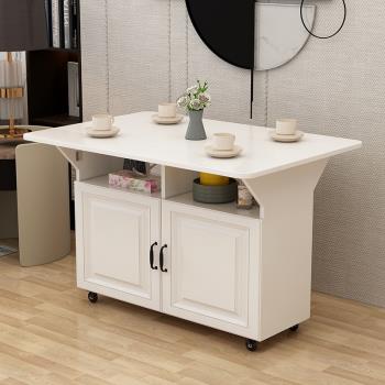 簡易折疊桌子多功能家用小戶型折疊餐桌可移動廚房儲物柜客廳邊柜