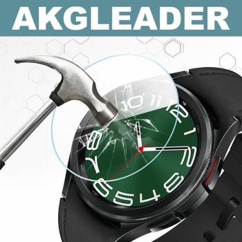 AKGLEADER高清鋼化膜適用三星Galaxy Watch 6 40mm 44mm 43mm 47mm手表貼膜全屏膜防刮圓形透明膜新品