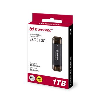 【現貨免運】Transcend 創見 ESD310C 1TB 黑色 USB 3.1 高速 行動固態硬碟 Type-C 超迷你SSD