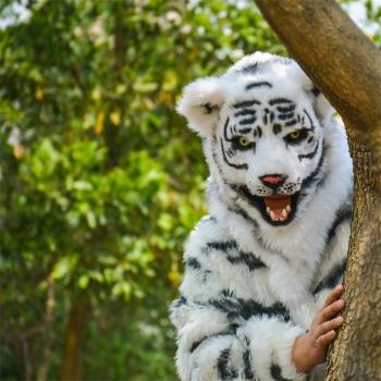 WILDBEAST 模擬老虎頭套 COS節目表演動物面具演出道具萬聖節新款