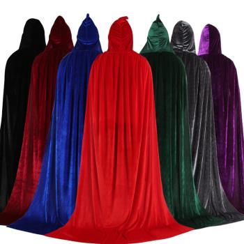 2022萬圣節成人兒童死神披風吸血鬼紅黑巫師斗篷長袍裝扮服裝道具