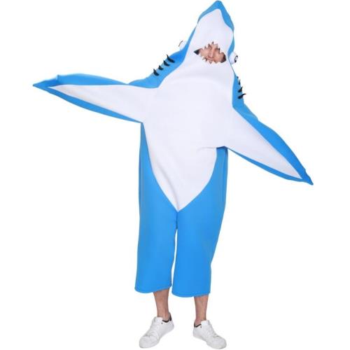 成人鯊魚服裝演出服海洋動物連體衣卡通動漫行走服萬圣節演出服
