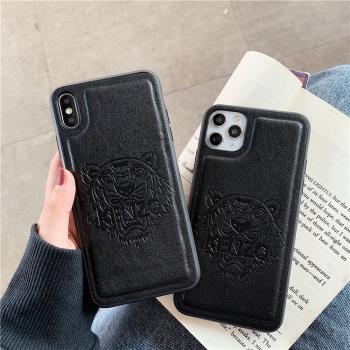 潮牌Kenzo適用於蘋果iPhone15Pro MAX真皮14 plus保護套XR手機殼全包防摔小眾ins高階感Magsafe磁吸款附車載