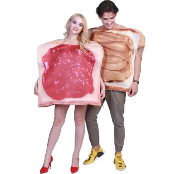 面包吐司果醬食物套裝cosplay萬圣節服裝成人搞笑搞怪表演出衣服