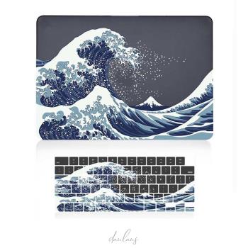 適用蘋果筆記本macbook pro air13 14 15 16寸保護殼 海浪富士山