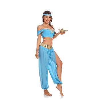 萬圣節角色扮演阿拉丁神燈茉莉公主cosplay演出服肚皮舞服裝女。