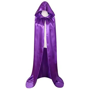 萬圣節紫色cos披風尖帽巫師角色扮演吸血鬼斗篷薄款裙擺長款披肩*