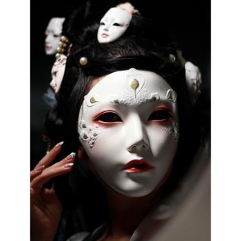 魂作物鳳凰古風女面具女漢服萬聖節成人派對裝扮國風孔雀全臉道具