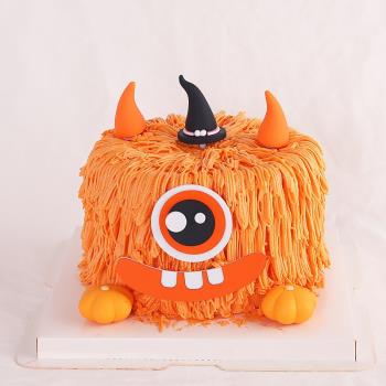 萬圣節小怪獸蛋糕裝飾擺件南瓜小怪獸網紅小惡魔怪物生日插件配件