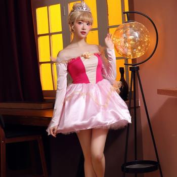 奧羅拉公主連衣裙cosplay童話故事角色扮演萬圣節舞臺表演出服裝