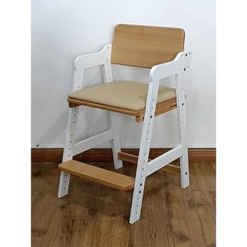 北歐風ins兒童餐椅小學生學習椅寫字椅家用可升降實木椅子書桌椅
