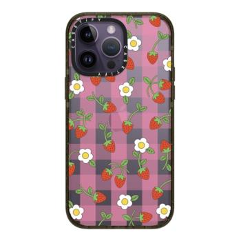 CASETiFY粉格紋草莓雞蛋花 Lisa智秀同款適用蘋果iPhone 15/14/pro/max/13磁吸magsafe防摔防滑全包手機殼