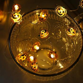 跨境直供萬圣節系列燈串銅絲燈南瓜造型燈鬼節裝飾的燈串