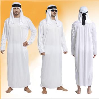 萬圣節服裝cosp化妝舞會中東迪拜阿聯酋沙特王子阿拉伯長袍牧羊人