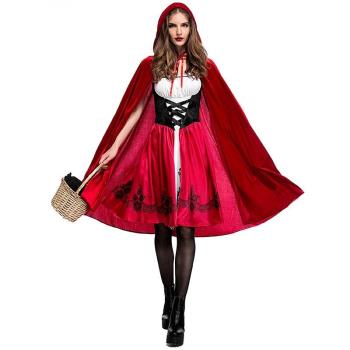 品色歐美萬圣節小紅帽服裝成人cosplay派對服裝歐美亞馬遜推薦款