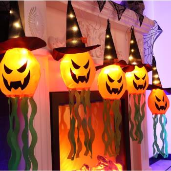 萬圣節跨境LED發光巫師幽靈南瓜風筒冰條燈氣氛酒吧商場派對裝飾