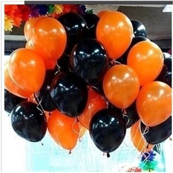 生日派對圓形氣球 拱門加厚布置裝飾黑色橙色萬圣節酒吧珠光氣球