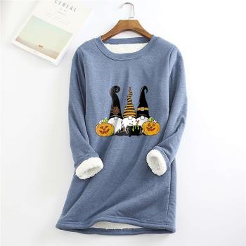 Autumn and winter new fleece warm bottoming shirt Halloween