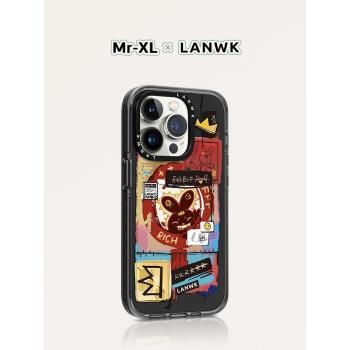 LANWK適用於蘋果15Pro手機殼新款iPhone15ProMax透明矽膠高階防摔手機套14全包網紅男女小眾13高階感藝術兔