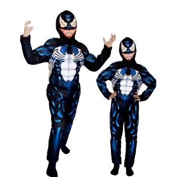 萬圣節成人兒童蜘蛛俠毒液共生體Venom寄生蟲cosplay肌肉演出服裝