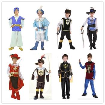 萬圣節兒童國王王子服 男童騎士武士服裝 男童印度服裝阿拉丁服飾