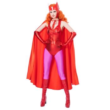 緋紅女巫服裝萬圣節cosplay復仇者聯盟旺達幻視紅斗篷披風舞臺裝