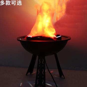萬聖節氣氛LED火焰燈火盆婚慶開業酒吧密室裝飾吊燈擺件臺燈
