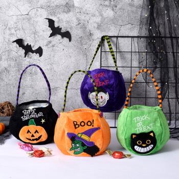 .Halloween Candy Bag Decoration Handheld Pumpkin Bag萬圣節袋