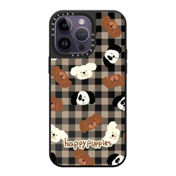 CASETiFY 棕格紋快樂小狗 萌寵秋日農場適用蘋果iPhone 15/14/pro/max/13磁吸magsafe防摔鏡面全包透明手機殼