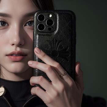 潮牌復古克羅心歐美適用於蘋果iphone15 pro MAX保護套14plus手機殼Magsafe帶磁吸XS全包防摔高階感小眾ins