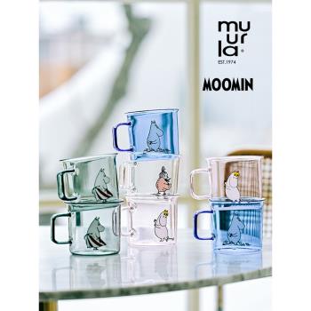 芬蘭muurla原畫系列姆明耐熱馬克杯高顏值moomin純色玻璃可愛水杯