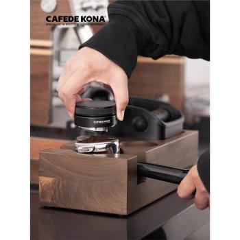 CAFEDE KONA 黑胡桃咖啡渣盒多功能家用咖啡敲渣盒手柄支架壓粉座