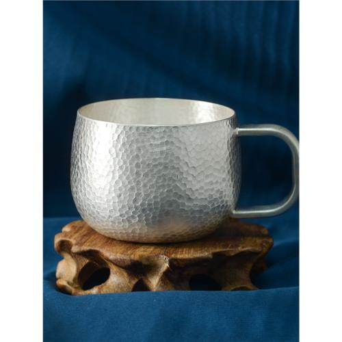 足銀999馬克杯純銀手工錘紋咖啡杯水杯大容量茶缸茶杯子|茶杯|ETMall