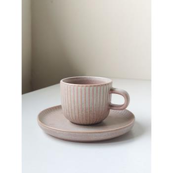 北歐復古咖啡杯碟家用下午茶具套裝ins網紅精致花茶杯陶瓷杯微瑕