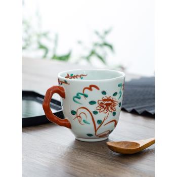 有田燒兔子杯子日本進口高顏值手繪陶瓷馬克杯家用日式水杯咖啡杯