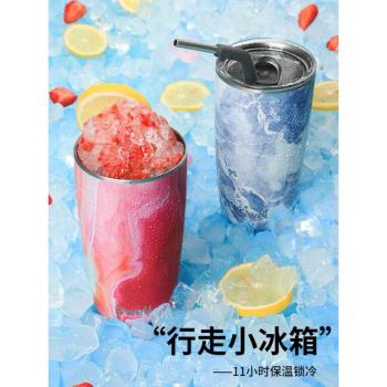 Swell夏季新款吸管杯男女生高顏值大容量保冷咖啡杯隨行700ml水杯
