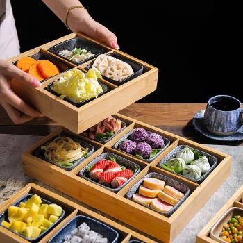日式創意九宮格小吃碟2025新款水果盤家用客廳茶幾乾果零食擺放盤