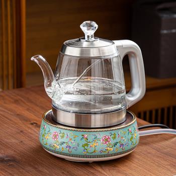 陶瓷底部上水電熱燒水壺家用玻璃泡茶保溫一體全自動斷電煮茶壺
